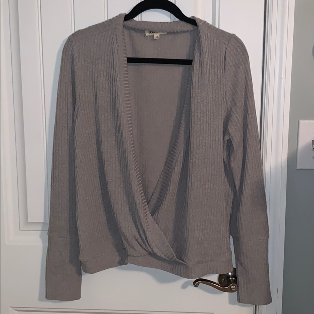 Long sleeve open front top